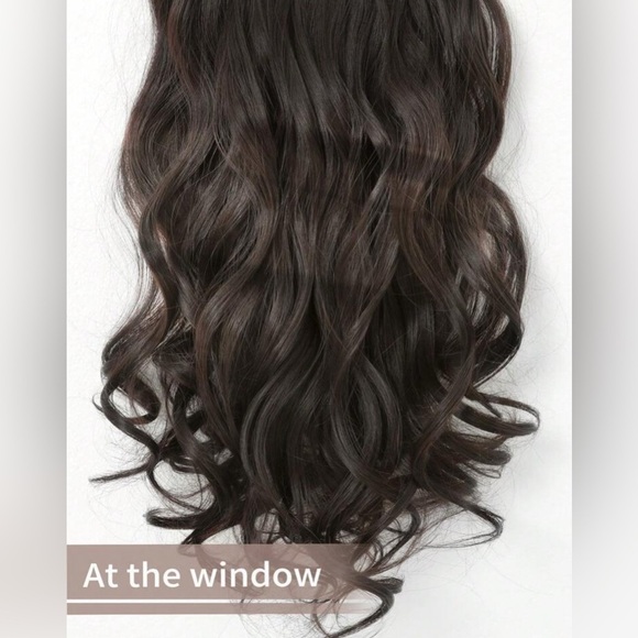 Clip in Hair Extensions Long Wavy Black  Brown,  Hair Extensions   20 In - Picture 6 of 8